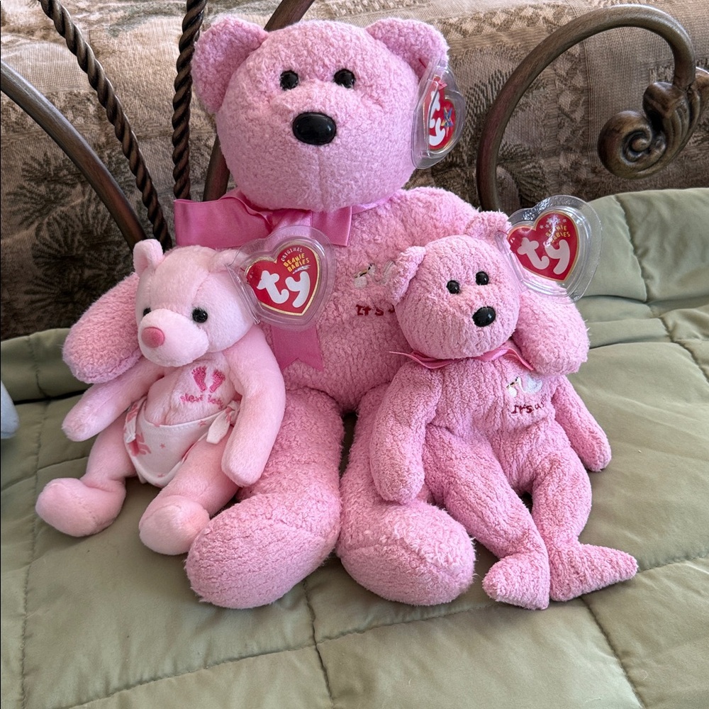 Vintage Ty Beanie Babies new baby sets, one buddy, two beanies.